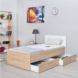 Κρεβάτι λευκό αποθηκευτικός χώρος 90x190εκ