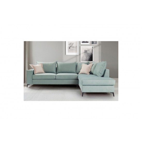 Καναπές γωνιακός αριστερή γωνία ύφασμα ciel-cream 290x235x95εκ