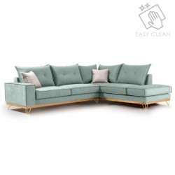 Καναπές γωνιακός, αριστερή γωνία ύφασμα ciel-cream 290x235x95εκ