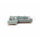 Καναπές γωνιακός, δεξιά γωνία ύφασμα ciel-cream 290x235x95εκ