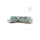 Καναπές γωνιακός, δεξιά γωνία ύφασμα ciel-cream 290x235x95εκ
