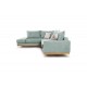Καναπές γωνιακός, δεξιά γωνία ύφασμα ciel-cream 290x235x95εκ