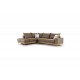 Καναπές γωνιακός, δεξιά γωνία ύφασμα mocha-cream 290x235x95εκ