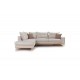 Καναπές γωνιακός, δεξιά γωνία ύφασμα cream-mocha 290x235x90εκ