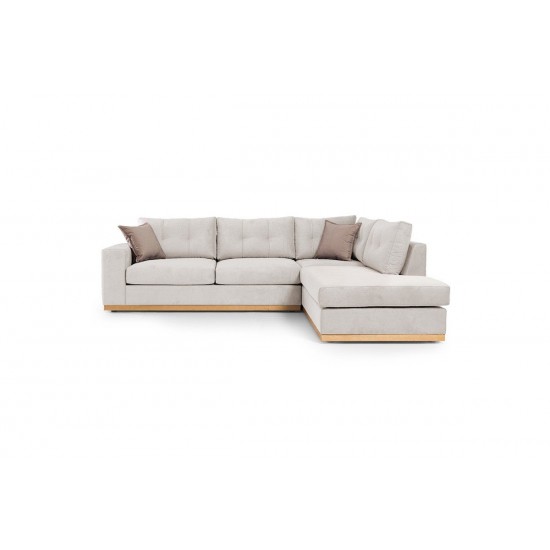 Καναπές γωνιακός, αριστερή γωνία ύφασμα cream-mocha 280x225x90εκ