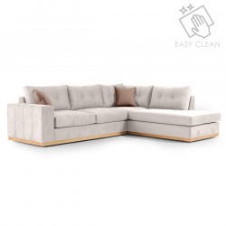 Καναπές γωνιακός, αριστερή γωνία ύφασμα cream-mocha 280x225x90εκ