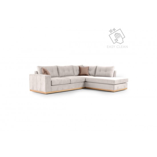 Καναπές γωνιακός, αριστερή γωνία ύφασμα cream-mocha 280x225x90εκ