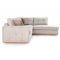 Καναπές γωνιακός, αριστερή γωνία ύφασμα cream-mocha 280x225x90εκ