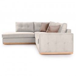 Καναπές γωνιακός, δεξιά γωνία ύφασμα cream-mocha 280x225x90εκ