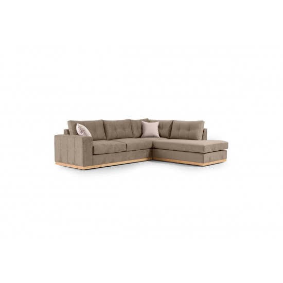 Καναπές γωνιακός, αριστερή γωνία ύφασμα mocha-cream 280x225x90εκ