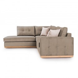 Καναπές γωνιακός, δεξιά γωνία ύφασμα mocha-cream 280x225x90εκ