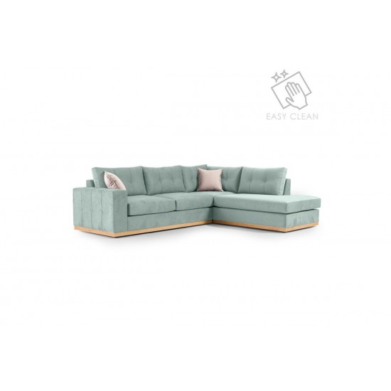 Καναπές γωνιακός, αριστερή γωνία ύφασμα ciel-cream 280x225x90εκ