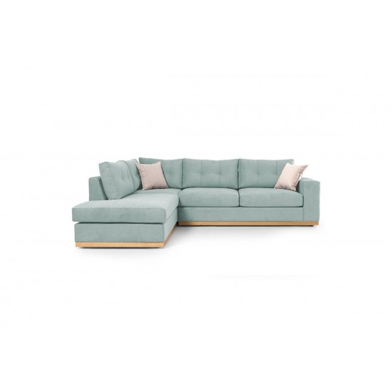 Καναπές γωνιακός, δεξιά γωνία ύφασμα ciel-cream 280x225x90εκ