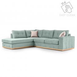 Καναπές γωνιακός, δεξιά γωνία ύφασμα ciel-cream 280x225x90εκ
