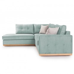 Καναπές γωνιακός, δεξιά γωνία ύφασμα ciel-cream 280x225x90εκ