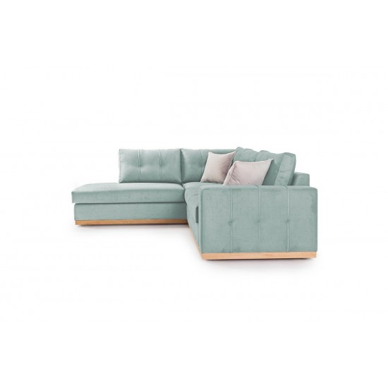 Καναπές γωνιακός, δεξιά γωνία ύφασμα ciel-cream 280x225x90εκ