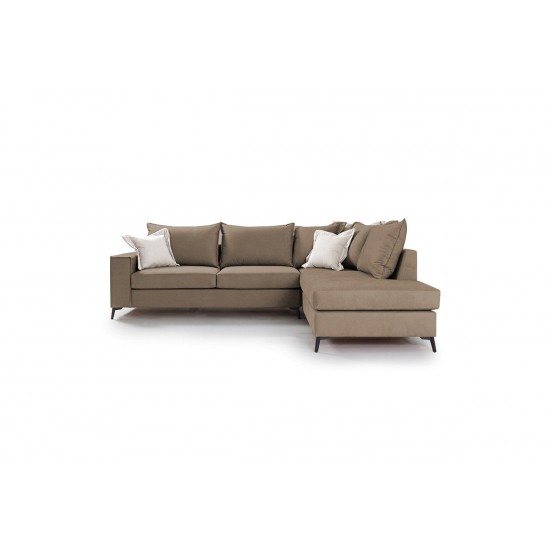 Καναπές γωνιακός αριστερή γωνία ύφασμα mocha-cream 290x235x95εκ