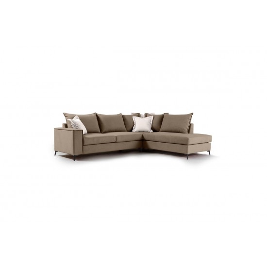 Καναπές γωνιακός αριστερή γωνία ύφασμα mocha-cream 290x235x95εκ