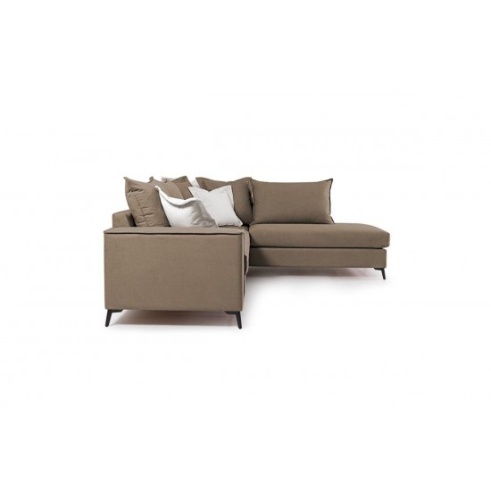 Καναπές γωνιακός αριστερή γωνία ύφασμα mocha-cream 290x235x95εκ