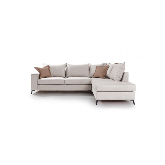 Καναπές γωνιακός αριστερή γωνία ύφασμα cream-mocha 290x235x95εκ