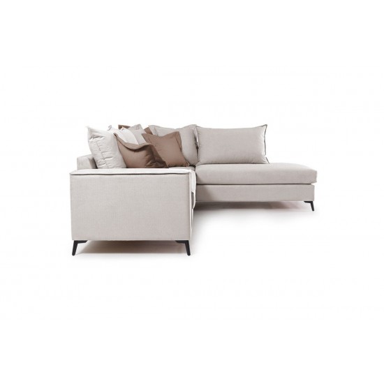Καναπές γωνιακός αριστερή γωνία ύφασμα cream-mocha 290x235x95εκ