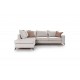 Καναπές γωνιακός δεξιά γωνία ύφασμα cream-mocha 290x235x95εκ