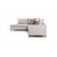 Καναπές γωνιακός δεξιά γωνία ύφασμα cream-mocha 290x235x95εκ