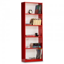Βιβλιοθήκη σε κόκκινο χρώμα 58x23x170εκ