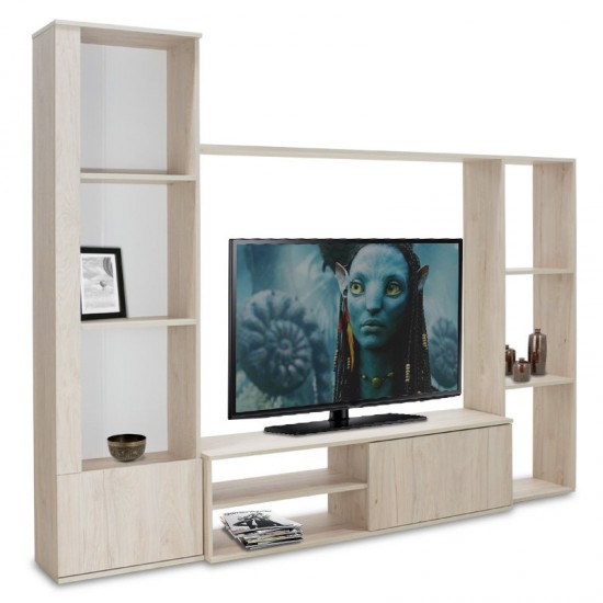 Σύνθεση σαλονιού Blossom χρώμα sonoma light 220x32,4x177,5εκ