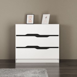 Συρταριέρα Comfy με τρία συρτάρια χρώμα λευκό-μαύρο 100x38,5x71εκ