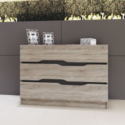 Συρταριέρα Comfy με τρία συρτάρια χρώμα sonoma-ανθρακί 100x35.5x71εκ