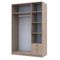 Ντουλάπα ρούχων Simone τρίφυλλη καθρέπτης sonoma 120x51.5x226εκ