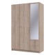 Ντουλάπα ρούχων Simone τρίφυλλη καθρέπτης sonoma 120x51.5x226εκ