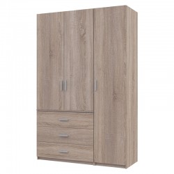 Ντουλάπα ρούχων Samson τρίφυλλη sonoma 135x53x210εκ