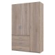 Ντουλάπα ρούχων Samson τρίφυλλη sonoma 135x53x210εκ
