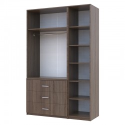Ντουλάπα ρούχων Samson τρίφυλλη wenge 135x53x210εκ