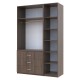 Ντουλάπα ρούχων Samson τρίφυλλη wenge 135x53x210εκ