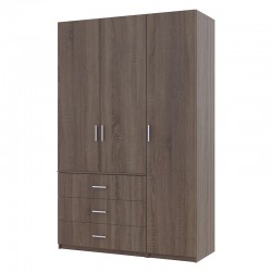 Ντουλάπα ρούχων Samson τρίφυλλη wenge 135x53x210εκ