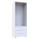 Ντουλάπα ρούχων Lila δίφυλλη λευκό 77.5x49.5x203.5εκ