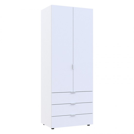 Ντουλάπα ρούχων Lila δίφυλλη λευκό 77.5x49.5x203.5εκ