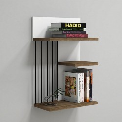 Ραφιέρα τοίχου Glade λευκό-καρυδί 40x21.5x60εκ