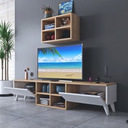 Σύνθετο σαλονιού Coco oak-λευκό 160x25x34εκ
