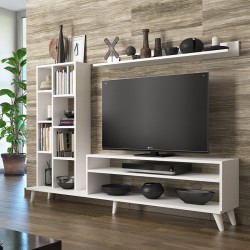 Σύνθετο σαλονιού Jude λευκό 180x32x122.5εκ