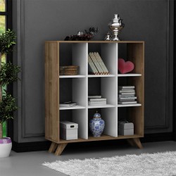 Βιβλιοθήκη χρώμα oak-λευκό 90x20x104εκ