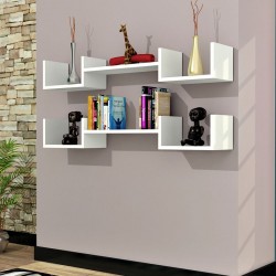 Ραφιέρα τοίχου 2 τεμ Tipsy λευκό 107x22x17εκ