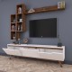 Σύνθετο σαλονιού Katalin λευκό-καρυδί 180x35x48,5εκ