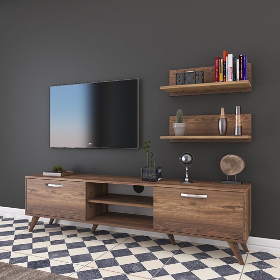 Σύνθετο σαλονιού Jasmine καρυδί 180x35x48,5εκ