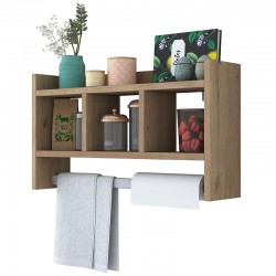 Ραφιέρα τοίχου Jala sonoma-ασημί 63.5x15x35εκ
