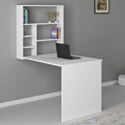 Γραφείο τοίχου ανοιγόμενο Ravin λευκό 63x90x154εκ