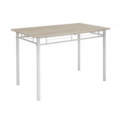 Tραπεζαρία Roza σετ 5τμχ χρώμα sonoma - πόδια λευκό gloss 120x70x75εκ